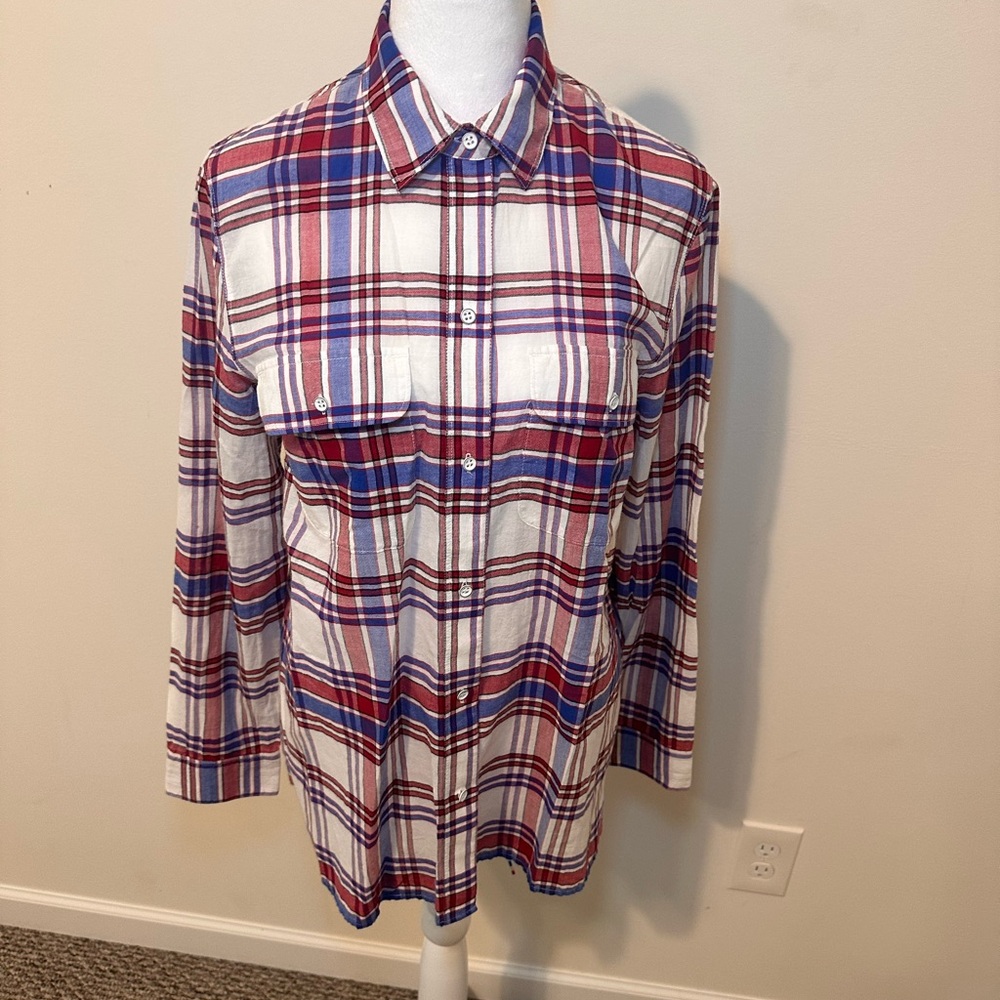 Madewell Plaid Ex-Boyfriend Shirt Women Medium